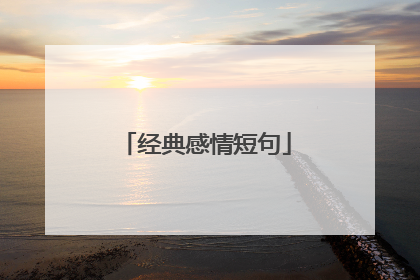 经典感情短句