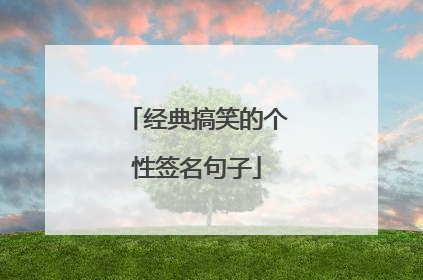 经典搞笑的个性签名句子