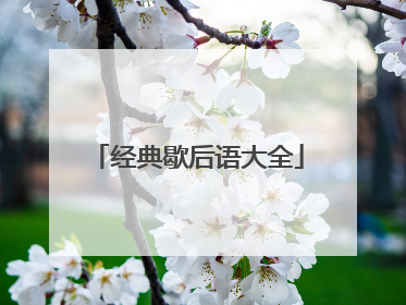 经典歇后语大全