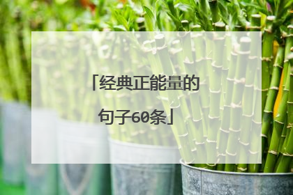 经典正能量的句子60条