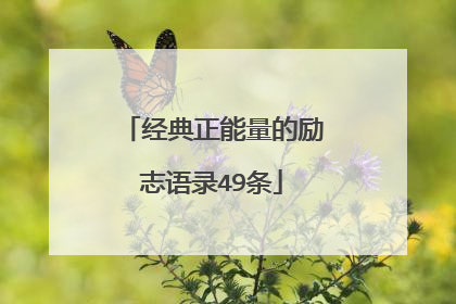经典正能量的励志语录49条
