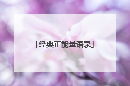 经典正能量语录