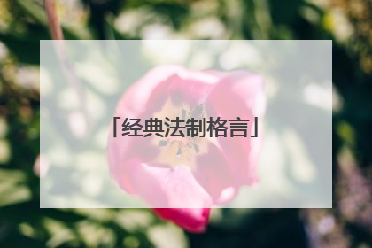 经典法制格言