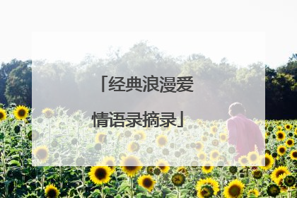 经典浪漫爱情语录摘录