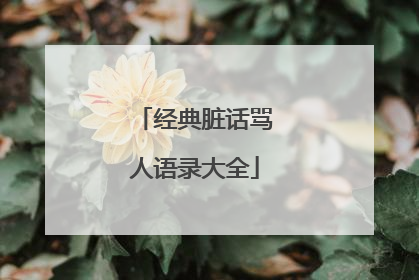 经典脏话骂人语录大全