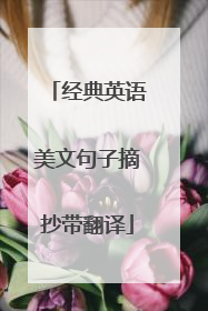 经典英语美文句子摘抄带翻译