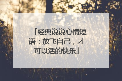 经典说说心情短语:放飞自己,才可以活的快乐
