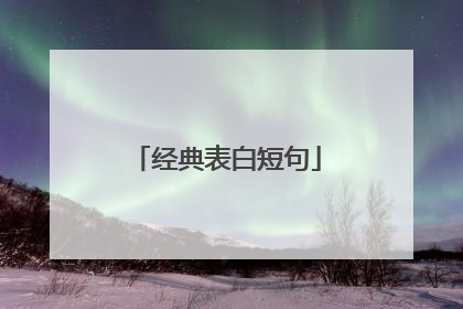 经典表白短句