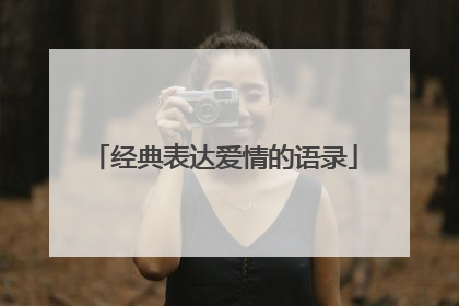 经典表达爱情的语录