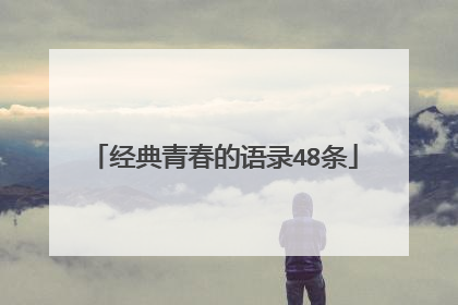 经典青春的语录48条
