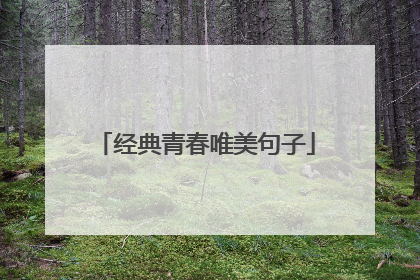 经典青春唯美句子