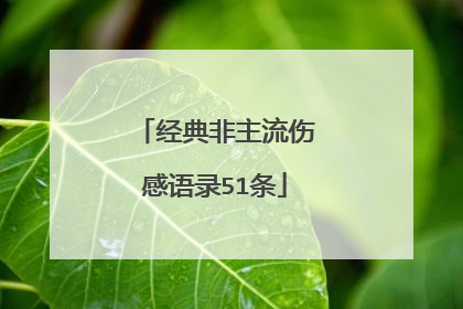 经典非主流伤感语录51条