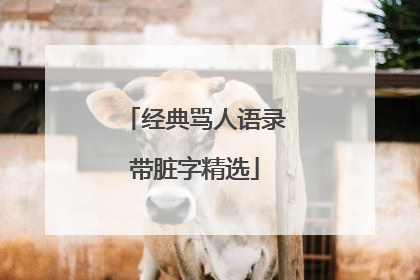 经典骂人语录带脏字精选