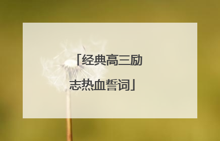 经典高三励志热血誓词