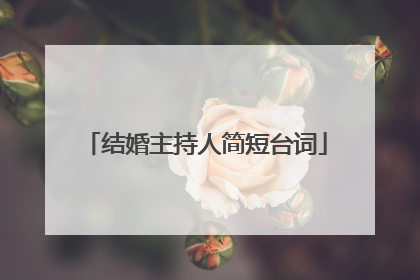 结婚主持人简短台词