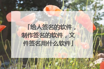 给人签名的软件,制作签名的软件,文件签名用什么软件