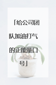 给公司团队加油打气的正能量口号