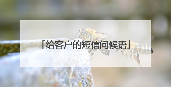给客户的短信问候语