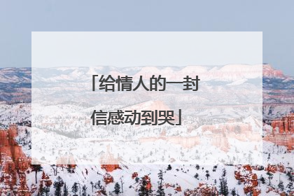 给情人的一封信感动到哭