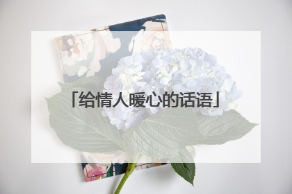 给情人暖心的话语