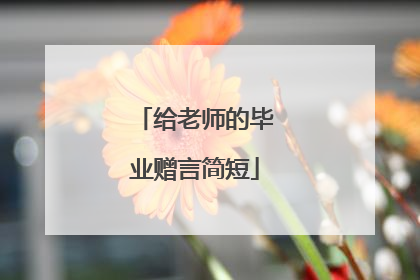 给老师的毕业赠言简短