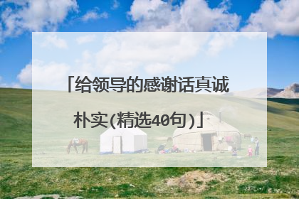 给领导的感谢话真诚朴实(精选40句)