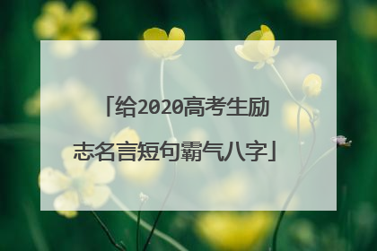 给2020高考生励志名言短句霸气八字