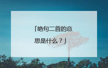 绝句二首的意思是什么？