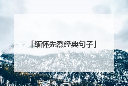缅怀先烈经典句子