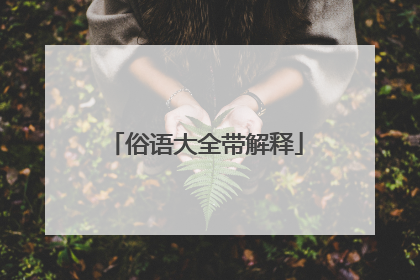 俗语大全带解释