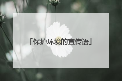 保护环境的宣传语