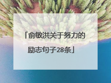 俞敏洪关于努力的励志句子28条