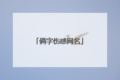 俩字伤感网名