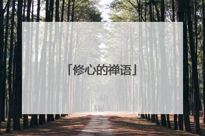 修心的禅语