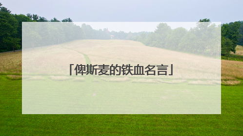 俾斯麦的铁血名言