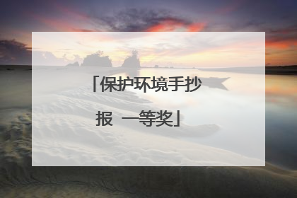 保护环境手抄报 一等奖