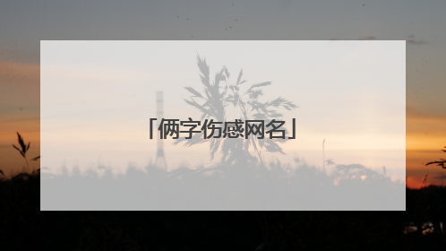 俩字伤感网名