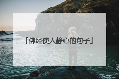 佛经使人静心的句子
