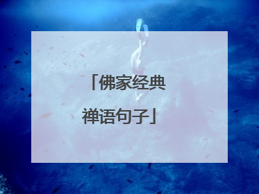 佛家经典禅语句子