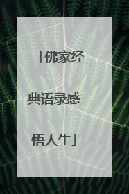 佛家经典语录感悟人生
