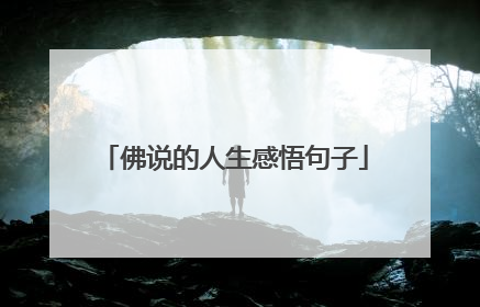 佛说的人生感悟句子