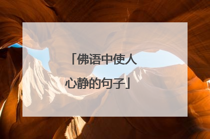 佛语中使人心静的句子