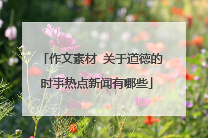 作文素材 关于道德的时事热点新闻有哪些