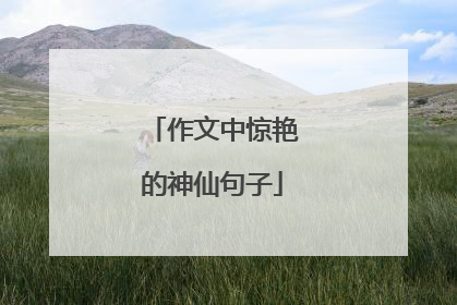 作文中惊艳的神仙句子