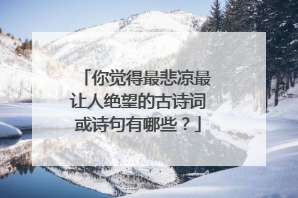 你觉得最悲凉最让人绝望的古诗词或诗句有哪些?