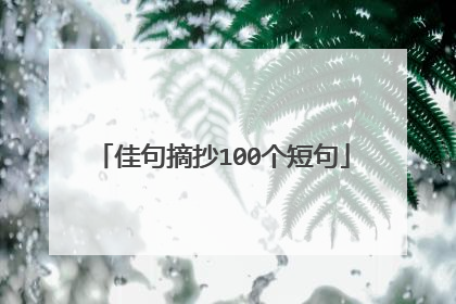 佳句摘抄100个短句