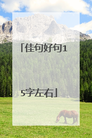 佳句好句15字左右