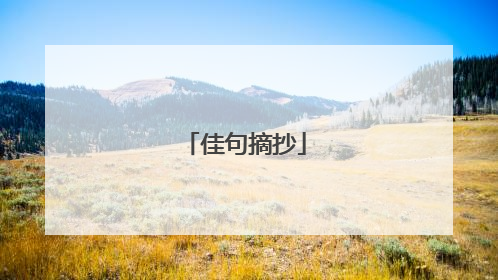佳句摘抄