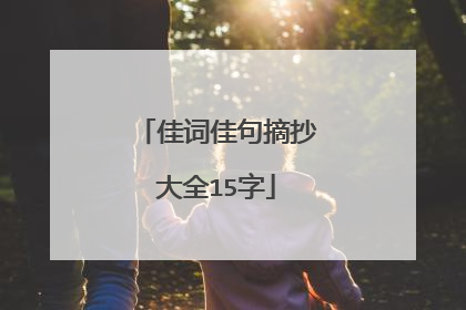 佳词佳句摘抄大全15字