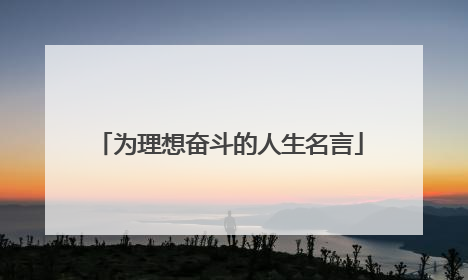 为理想奋斗的人生名言